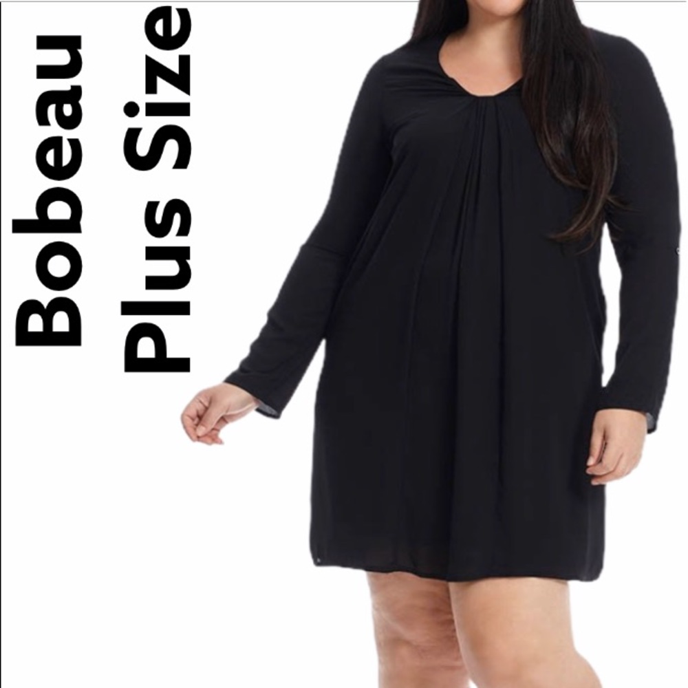 Bobeau Plus Size Black Dress Fit Flare Size 3X